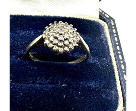 9ct gold diamond vintage cluster ring (2.2g) 