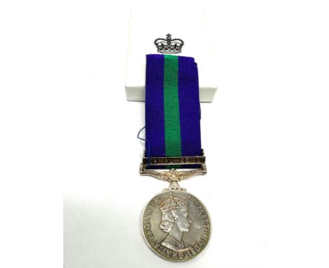 Boxed er.11 G.S.M Canal Zone medal to ac2 a.l gutteridge 4130090 r.a.f 