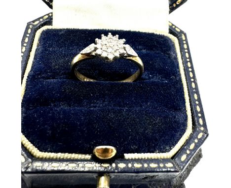 9ct gold diamond cluster ring (2.1g) 