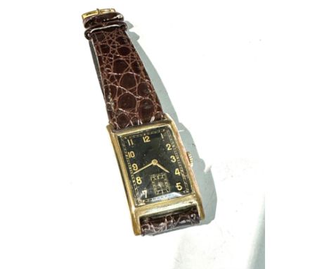 Vintage gents black dial Hislon wristwatch the watch is ticking 