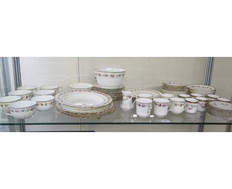 A Royal Stafford coffee part service of six cups and seven saucers, a Collingwood part service of three cups, seven saucers, 