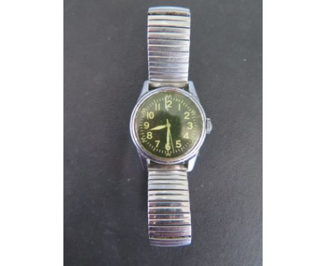 An Elgin Type A-11 stainless steel Military type watch, serial number AF43-108238 manual wind - not working - 34mm including 