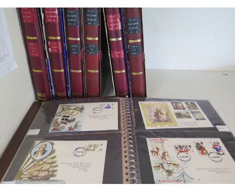 Pristine GB First Day Cover stamp collection 1969-1997 in seven quality albums - includes high values