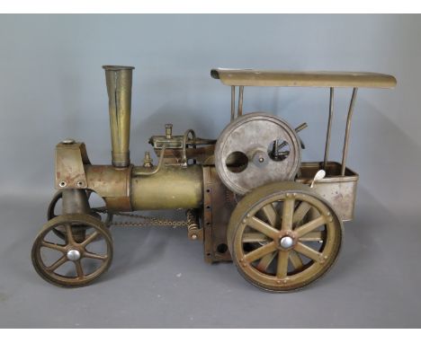 A brass model steam engine - Length 33cm