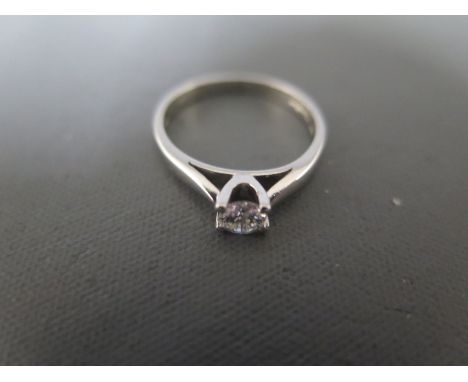 A platinum .950 and diamond solitaire ring size J - diamond approx 0.23ct - approx weight 3 grams - in good clean condition, 