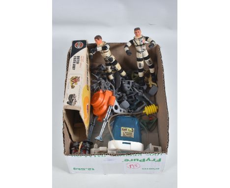 A SMALL QUANTITY OF MATTEL MAJOR MATT MASON FIGURES AND ACCESSORIES, two figures both in playworn condition with paint loss, 