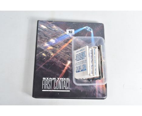 A COLLECTION OF STAR TREK FIRST CONTACT TRADING CARDS, to include a nicely presented binder with cards housed in plastic fold