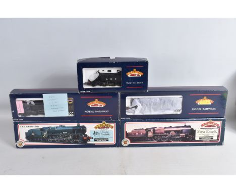FIVE BACHMANN BRANCH-LINE OO GAUGE MODEL RAILWAY LOCOMOTIVES, boxed but not in correct boxes, including LMS 1202 4-6-4 in bla