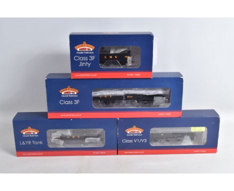 FOUR BOXED BACHMANN BRANCH-LINE OO GAUGE MODEL RAILWAY LOCOMOTIVES, comprising a 32-227A Class F Fowler Jinty 7309 in LMS bla