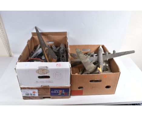A QUANTITY OF ASSORTED CONSTRUCTED PLASTIC AIRCRAFT, SHIP AND MILITARY MODEL KITS, dating from the 1960's onwards, all have b
