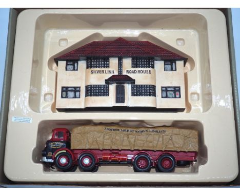 A Leyland Octupus sheeted platform lorry Andrew Wishart + Sons Ltd + Silver link road house ornament, Model CC11601, In excel