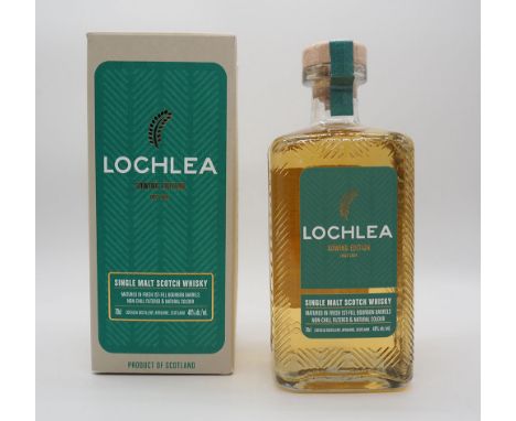 A Bottle of Lochlea sowing edition first crop single malt scotch whisky,
Size 70cl 48% vol,
Bottle is new + unopened,
Box is 