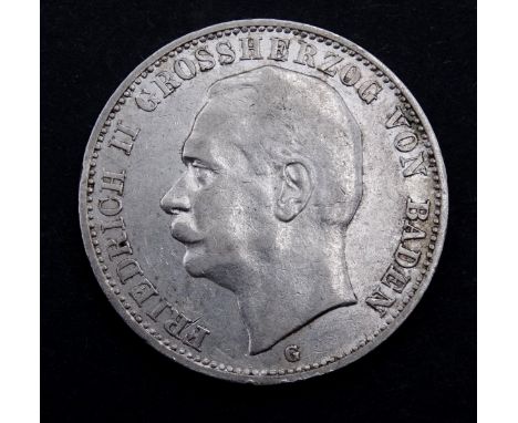 Drei Mark 1910 G Friedrich II Grossherzog von Baden 
