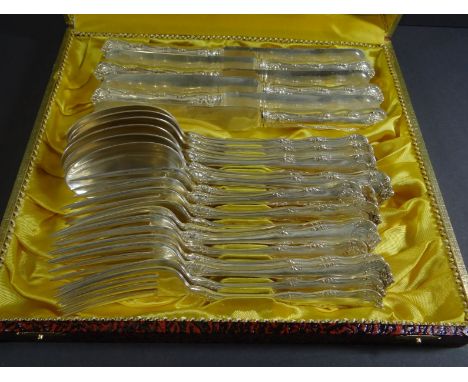 23 Teile versilb. Besteck "Rogers" Conn.USA,  in Kasten, 6x Messer,k 6x Löffel, 11x Gabeln