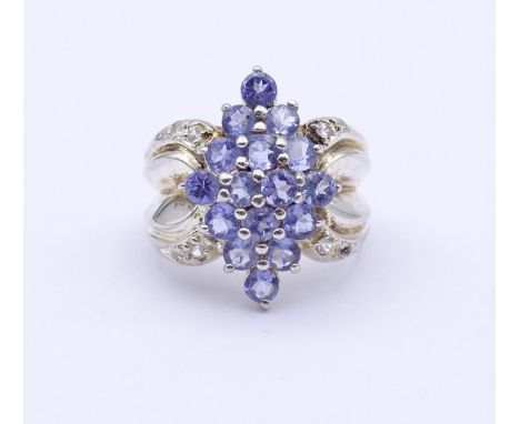 Tansanit Silber Ring 0.925 6,2gr., RG 50/51