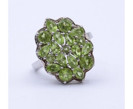 Peridot Silber Ring 0.925 , 7,0gr., RG 62/63