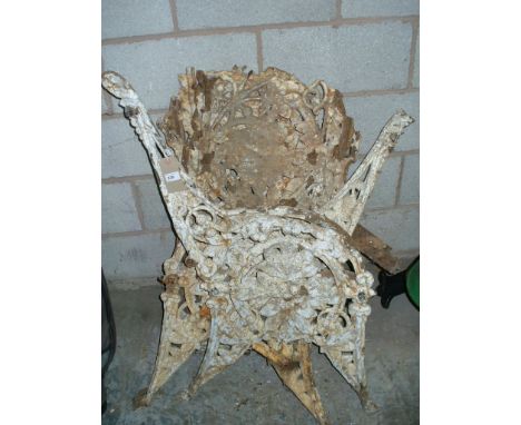 2 Pairs of 19th century openwork iron garden bench bracket supports.