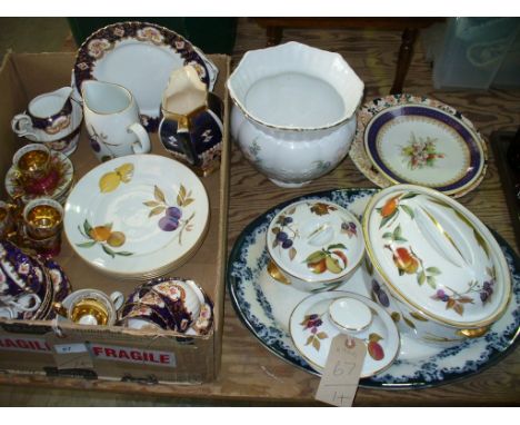 A Qty of Royal Stafford Japan pattern tea wares, continental part coffee set, Royal Worcester Evesham table wares, blue and w