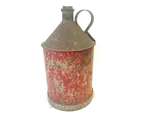 Vintage red petrol can, approximate height: 15 inches