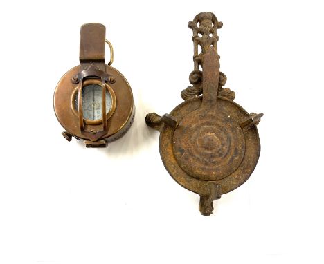 Vintage Military compass, vintage cast miniature burner 