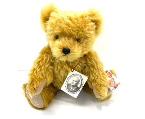 Herman Growler teddy bear with all labels measures approx 15 inches tall, Box of  Trevor Mitchell Gibsons jigsaws to include 