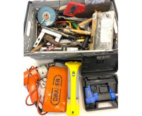 Selection of tools to include saws, spanners, drills etc 
