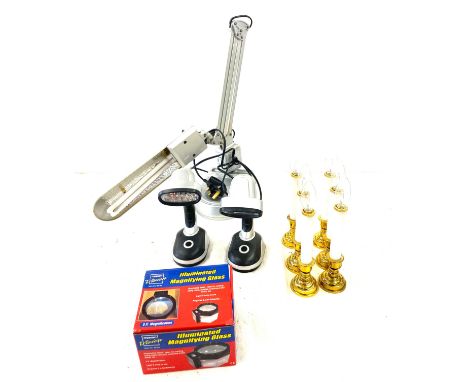 Selection of electrical items to include lamp light model no 78710, candle sticks and lights etc- untested