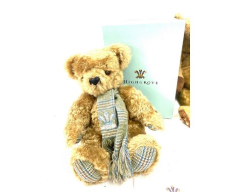 vintage chad valley teddy bear and a boxed highgrove teddy bear carrick 