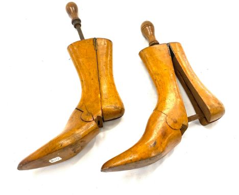 Two vintage wooden boot lace 