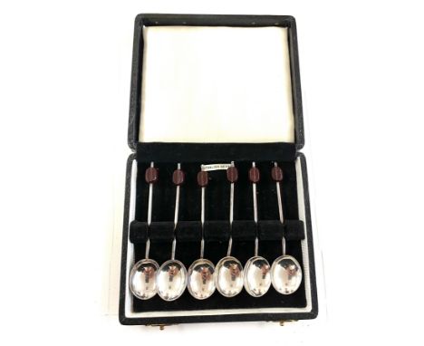 Vintage sterling silver coffee bean spoons, Birmingham 1965