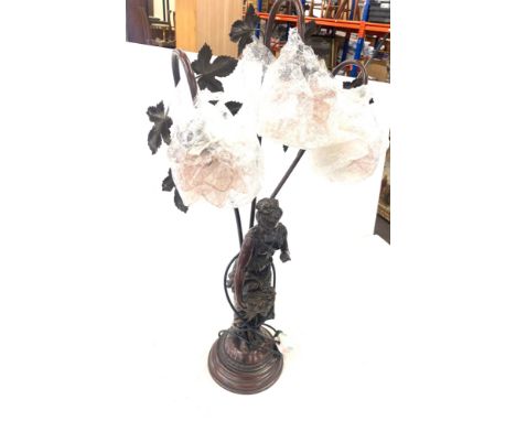 Decorative lady glassed shape lady lamp measures approx 33 inches tall