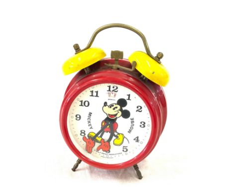 vintage Bradley 1980s Mickey Mouse wind up alarm clock made in Germany