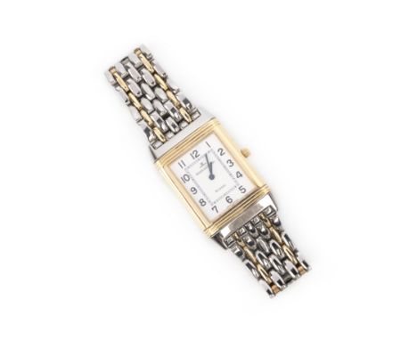 Jaeger LeCoultre, a unisex stainless steel and 18ct gold wristwatch, 'Reverso Classique', ref. 250.5.08, circa 2002, the rect