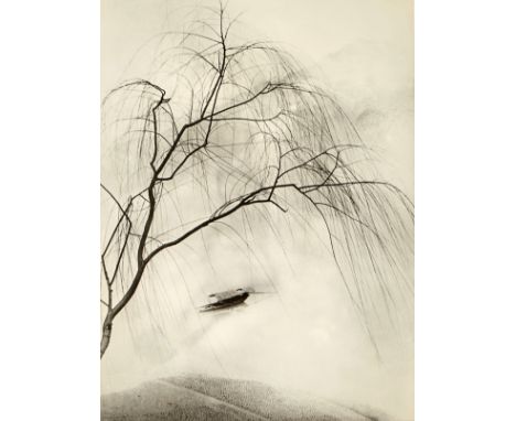 Chin San Long (Lang Jingshan) (Chinese, 1892-1995). Photograph titled "Spring Fantasia," executed in 1945, depicting a boat f