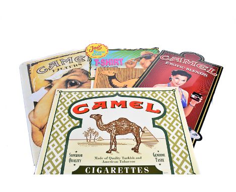A large collection of Camel Advertising signs, comprising cardboard, enamel and lithographed, various subject matters includi