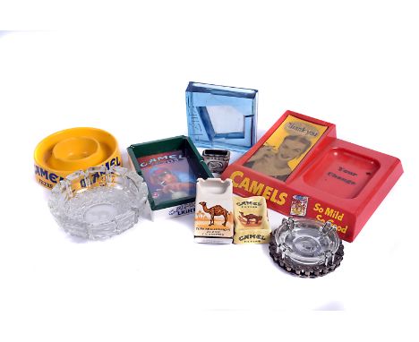 A quantity of  various ashtrays, including Joe Playing Pool, cut glass examples, in the form of cigarette packets, including 