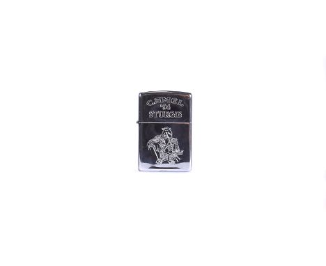 A 1994 'Camel Sturgis '94' Zippo Lighter,  polished chrome case, dated 1994, with lustre-engraved design of Joe on motorbike 