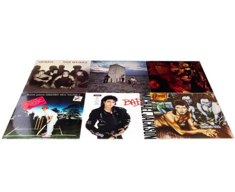 Rock / Pop LPs, eight albums of mainly Rock and Pop comprising Michael Jackson - Bad (Sealed with sticker), Elton John - Grea
