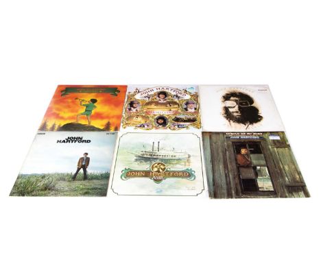 John Hartford LPs, eight albums comprising Morning Bugle, Aereo Plain, Gum Tree Canoe, John Hartford, Mark Twang, Gentle On M
