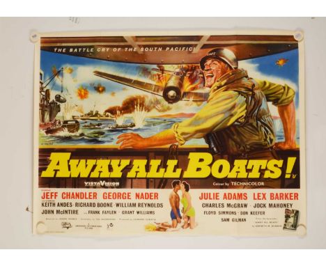 Away All Boats (1956) Quad Posters, eight copies of the UK Quad poster for this little known WWII Drama with striking artwork