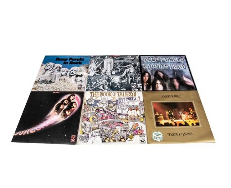 Deep Purple LPs, nine albums comprising The Book Of Taliesyn (Unboxed labels), Deep Purple (Boxed 'Gramophone' labels), Fireb