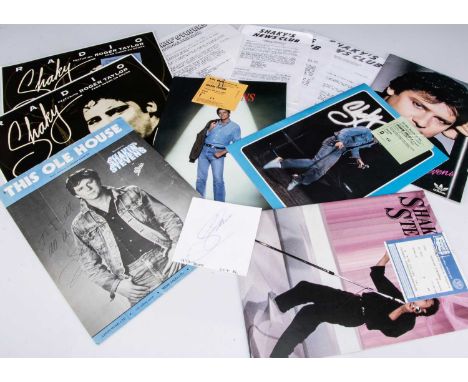 Shakin Stevens memorabilia, collection of items comprising signed and dedicated sheet music for 'This Ole House', a signed au