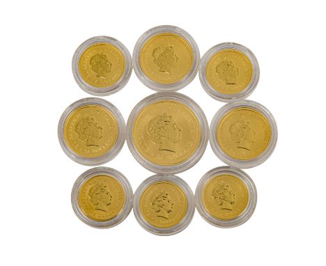 9 x Australien in GOLD - 1 x Australien - 25 Dollars 2006, The Australian Nugget, stgl-spgl, feinste Kratzer, 1/4 Unze GOLD f