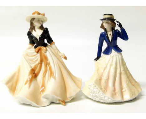 Two Royal Worcester figures Caroline, Annabel. Unfortunately we cannot do condition reports for this sale.