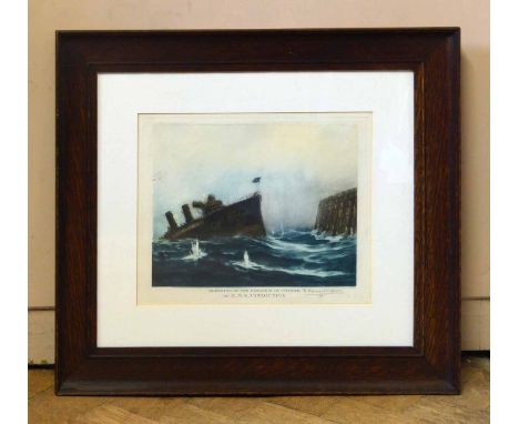 Robert Dumont - Duparc, 'Blocking of the Harbour of Ostend by HMS Vindictive,' signed mezzotint engraving Unfortunately we ca