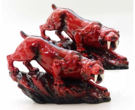 Peggy Davis Ruby Fusion pair of tigers. Unfortunately we cannot do condition reports for this sale.
