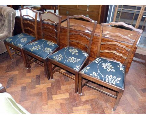 Four GeorgeIII ladder back chairs Unfortunately we cannot do condition reports for this sale.