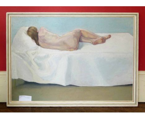 R. Mooney, 20th century, Femal nude, oil. Unfortunately we cannot do condition reports for this sale.