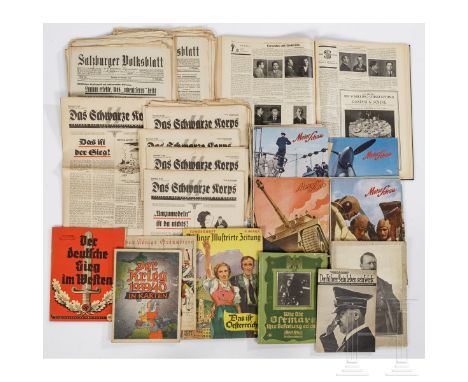   "Das schwarze Korps" und weitere Zeitschriften   Zehn Ausgaben "Das schwarze Korps" aus den Jahren 1940/41.  Gebundene Ausg