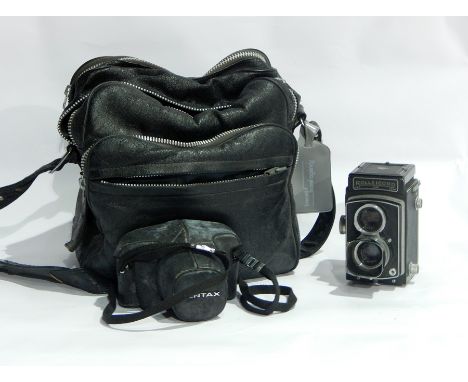 Pentax SLR camera with lenses, tripod, etc and a Rolleicord camera